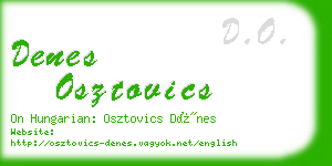 denes osztovics business card